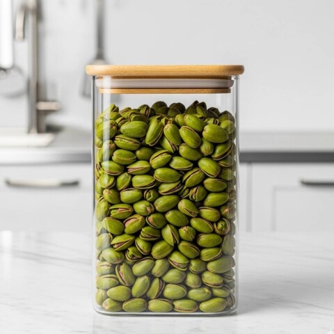 Contenedor de vidrio rectangular tapa madera 1500ml