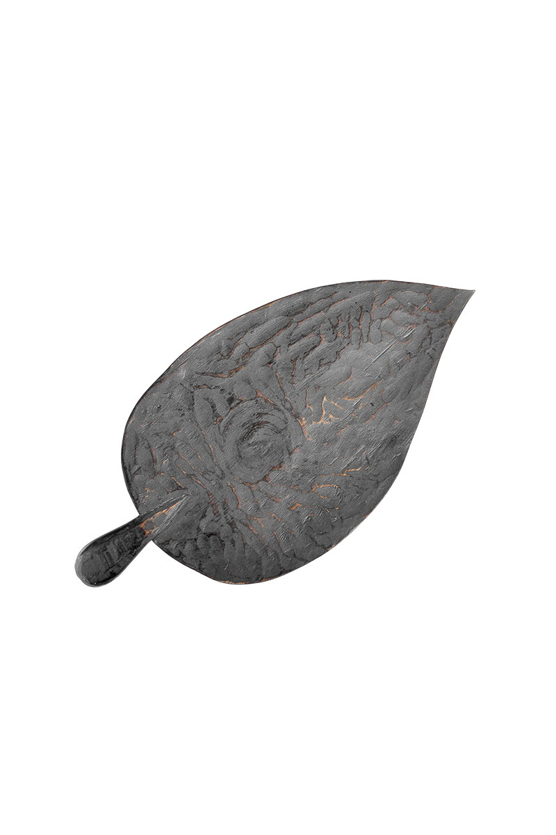 ADORNOS CENTRO DE MESA LEAF DAUN BLACK 41X20X3H CM