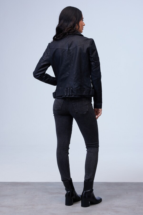 Camperita Eco Cuero Zip NEGRO