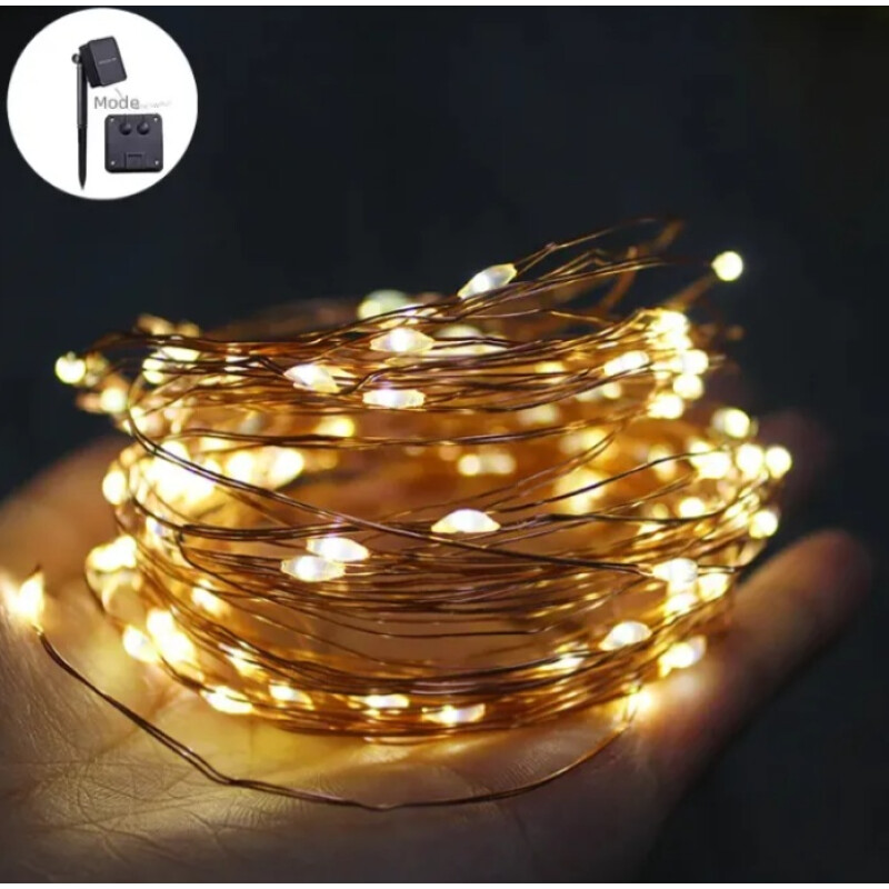 Guía Luciérnaga Para Jardín Solar Con Estaca De12m 100 Luces Multicolor