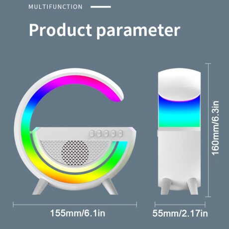 Parlante Cargador Inalámbrico Bluetooth Rgb BLANCO