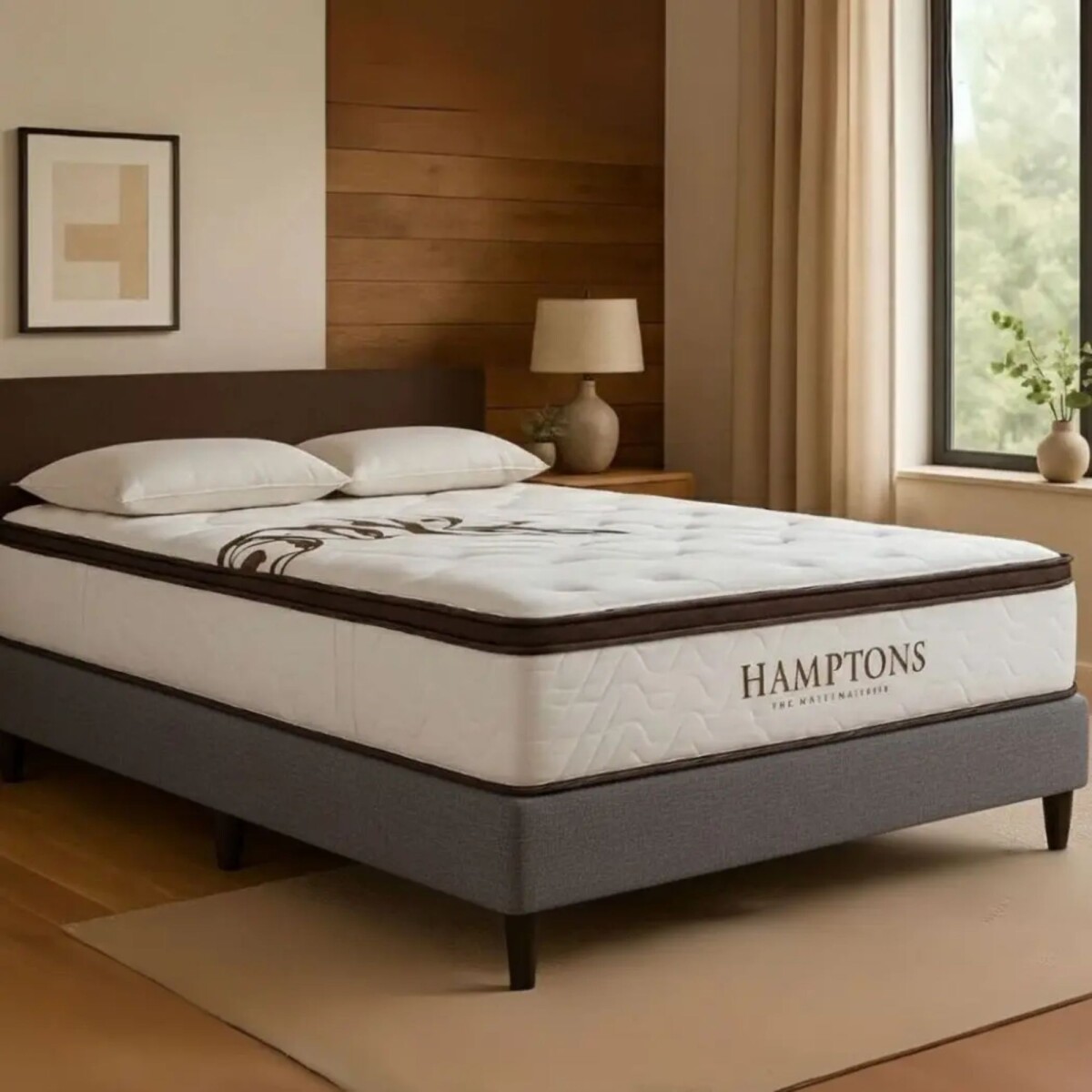 Sommier 2 Plazas Hamptons Palladium Smart Box - Gris 