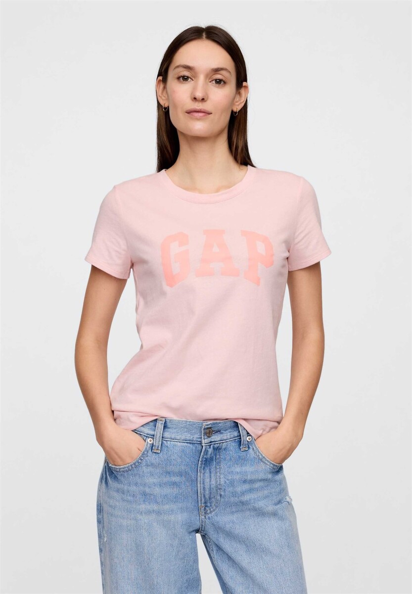 Remera Logo Gap Manga Corta Mujer - Misty Rose 