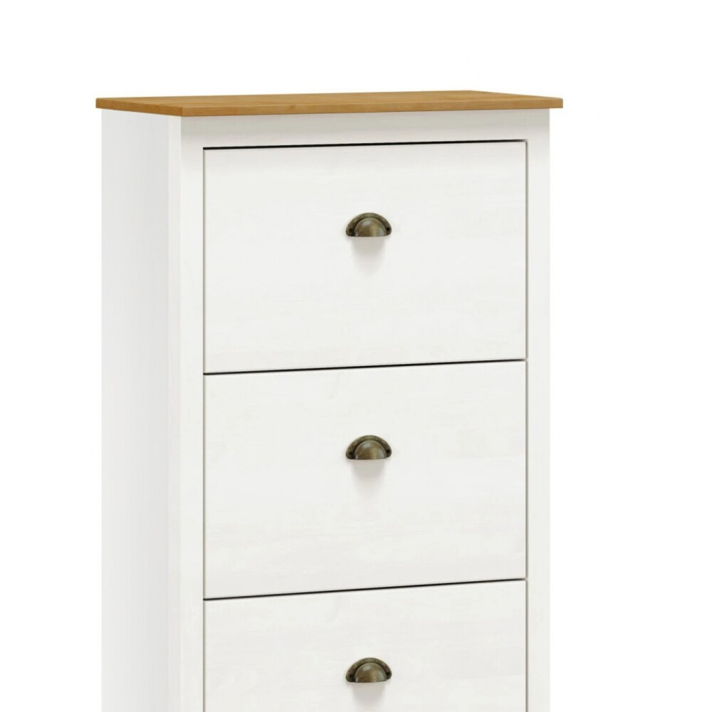 Zapatera 3 Cajones - Linea Colonial Blanco/Freijo