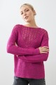 Sweater cinta calado fucsia