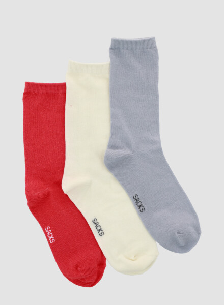 Pack de tres medias lisas. de algodón. en varios colores sur Variante 47
