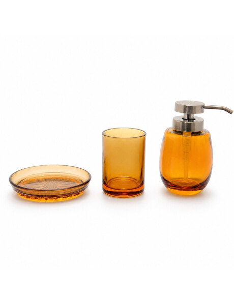SET DE BAÑO DISPENSADOR, VASO Y JABONERA AMBAR SET DE BAÑO DISPENSADOR, VASO Y JABONERA AMBAR