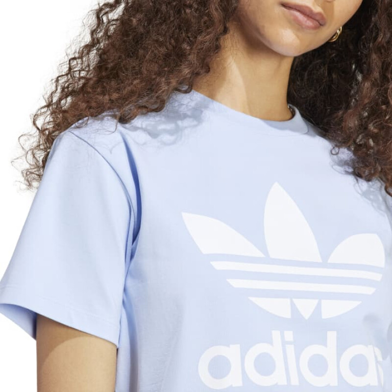 Remera Adidas Original Trefoil de Mujer - IB7419 Celeste