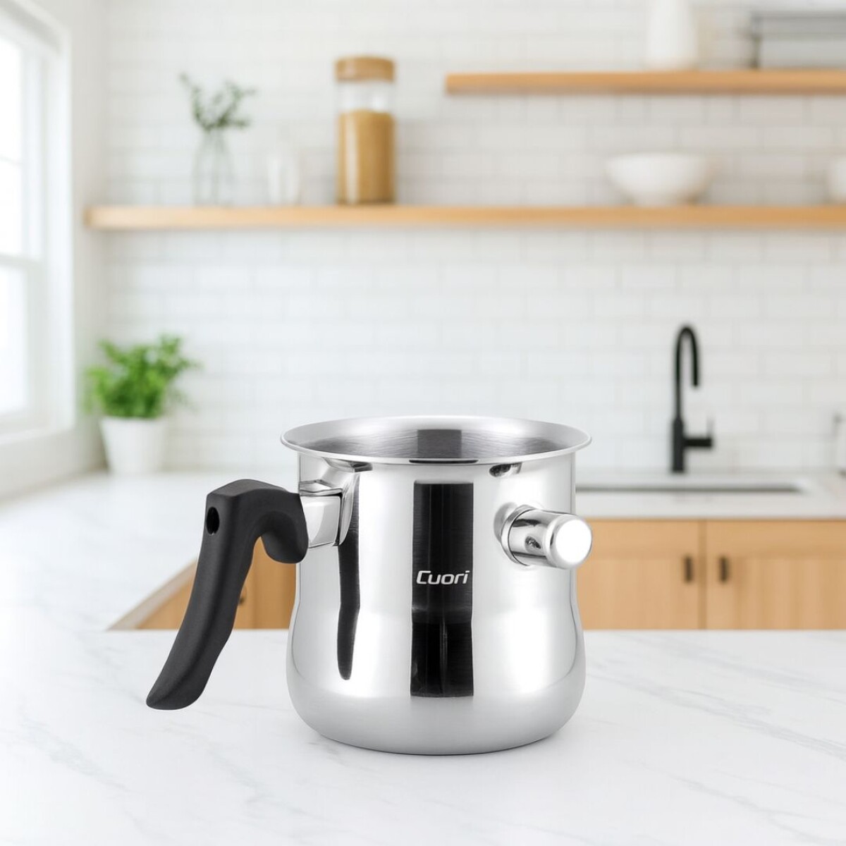 OLLA DE LECHE DOBLE PARED CUORI GIULIA 2LTS - PLATEADO 