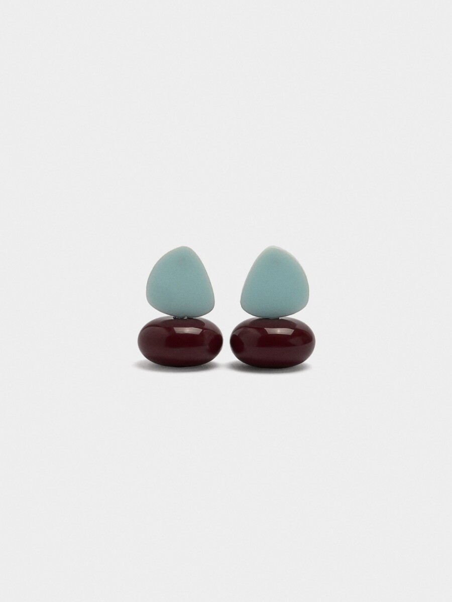 Pendientes Cortos Con Resina multicolor