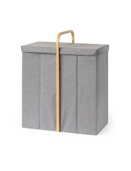 CESTO DE ROPA 2 COMP 50X36X65CM EXT TELA GRIS CESTO DE ROPA 2 COMP 50X36X65CM EXT TELA GRIS