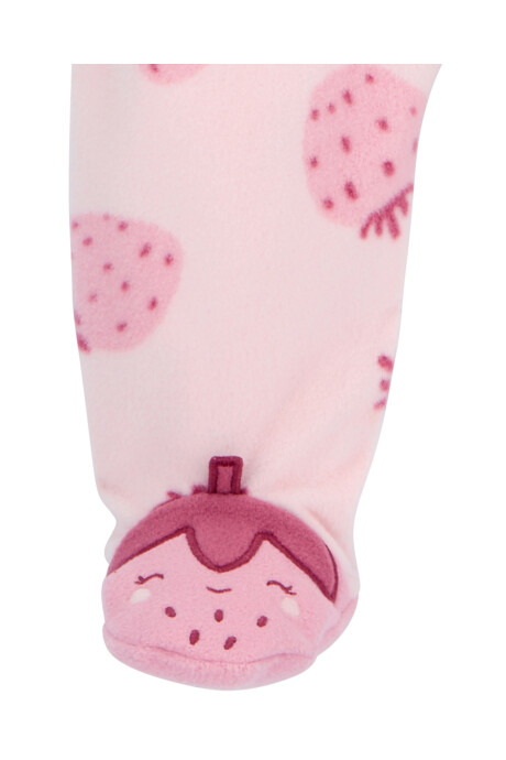 Pijama uno pieza de micropolar, con pie, diseño frutillas Pijama uno pieza de micropolar, con pie, diseño frutillas
