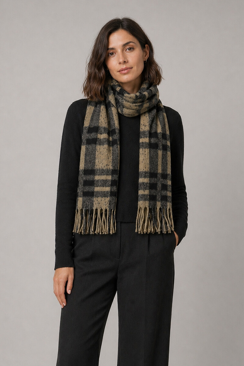 Ruana Alicia - Beige a cuadros 