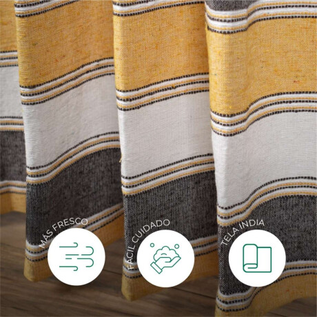 Cortinas 2 Paños 80% Algodón Origen India 140x200cm Beige