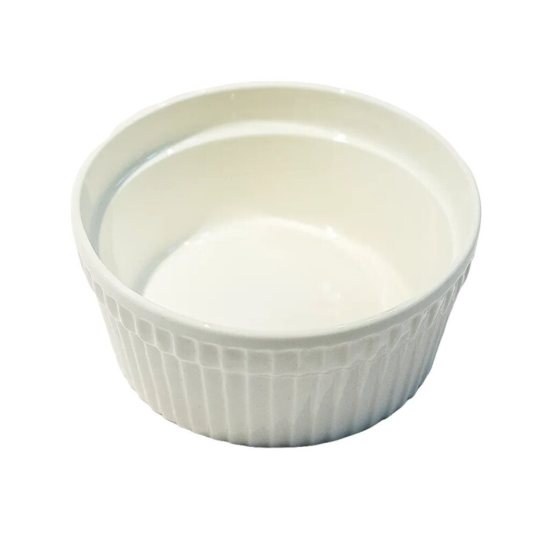 Ramequin redondo 8x4 cm porcelana blanco BLANCO