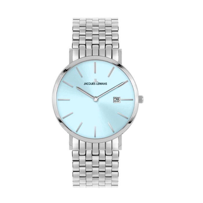 Reloj Jacques Lemans con Malla de Acero y Esfera Redonda Reloj Jacques Lemans con Malla de Acero y Esfera Redonda