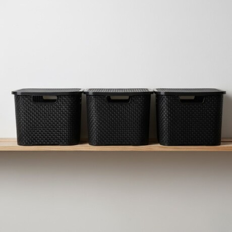 Set x3 Caja ratán 20 lts NEGRO