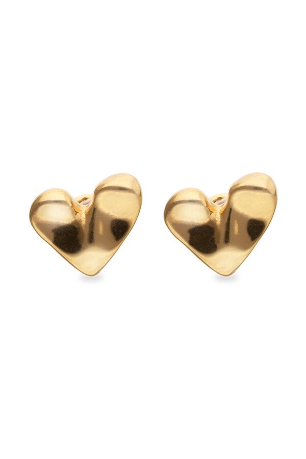 PENDIENTES DE CORAZÓN DE ALEACIÓN DE METALES BAÑADOS EN ORO 18K Pendiente
