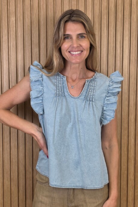Musculosa Cata Denim Celeste