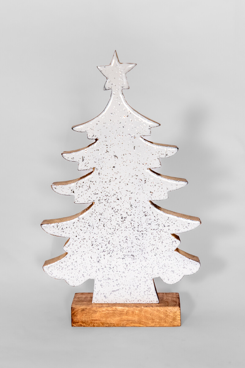 Deco Navidad árbol De Madera Con Base - Color Unico 