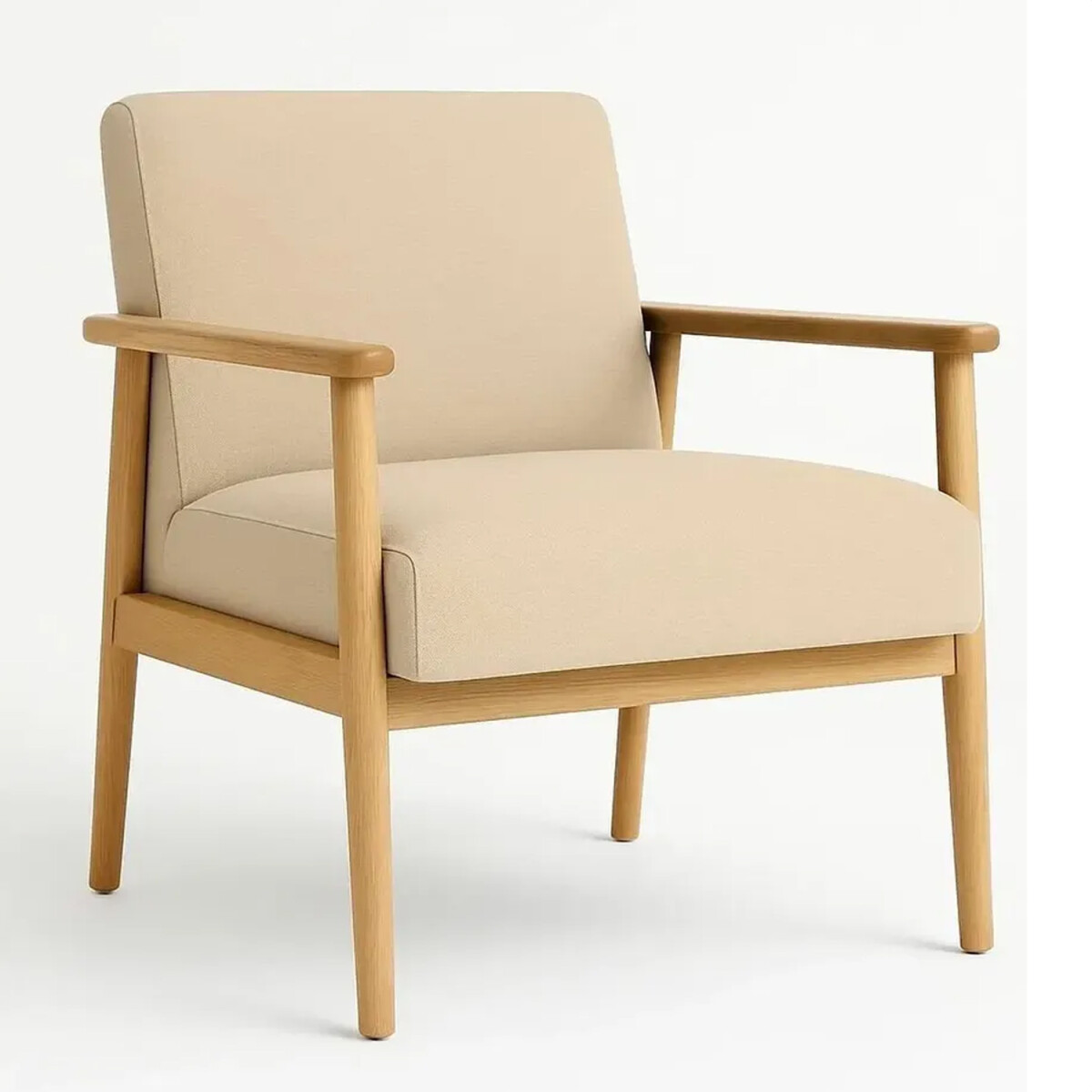 Poltrona Butaca Tapizada En Tela De Lino 1 Cuerpo Fc3057 - SOFA 1 CUERPO GRIS FC3057 