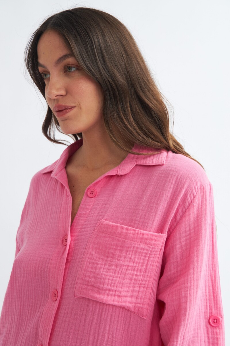 Camisa mangas 3/4 FUCSIA