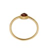 Anillo Lagrima-Plata rodinada con micra oro 18k-Piedra Granate- AN2006 conpiedra