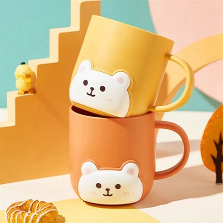 Vaso taza escolar gatito Amarillo