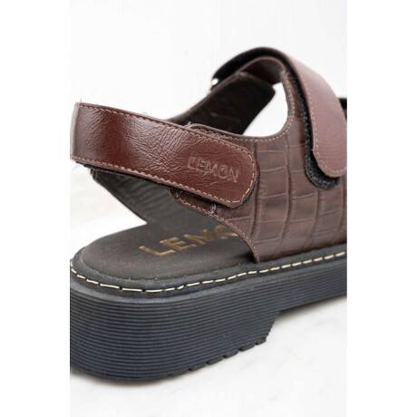 Sandalia Cuero Combinada Bordeaux