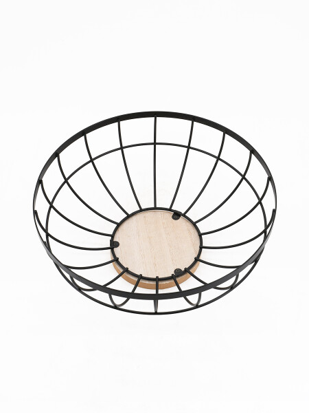 FRUTERO DE METAL Y MADERA NEGRO