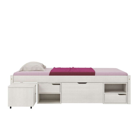 Cama 1 plaza Con Cajones Linea Charme Blanco