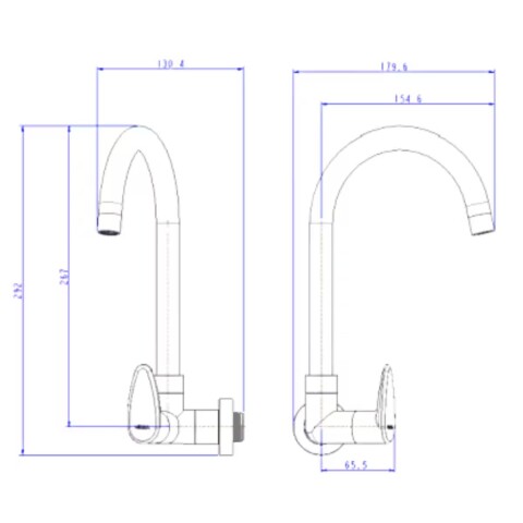 Grifo cocina pared ALLURE DECORE Blanco Grifo Cocina Pared Allure Decore Blanco