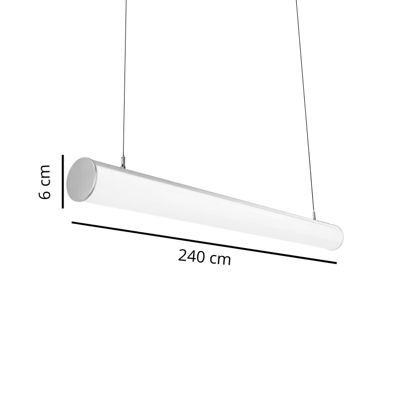 LUMINARIA LINEAL HANNOVER DE SUSPENDER O ADOSAR 72W LED INTEGRADO - 240CM Luminaria Lineal Hannover 72W 240CM Luz Neutra