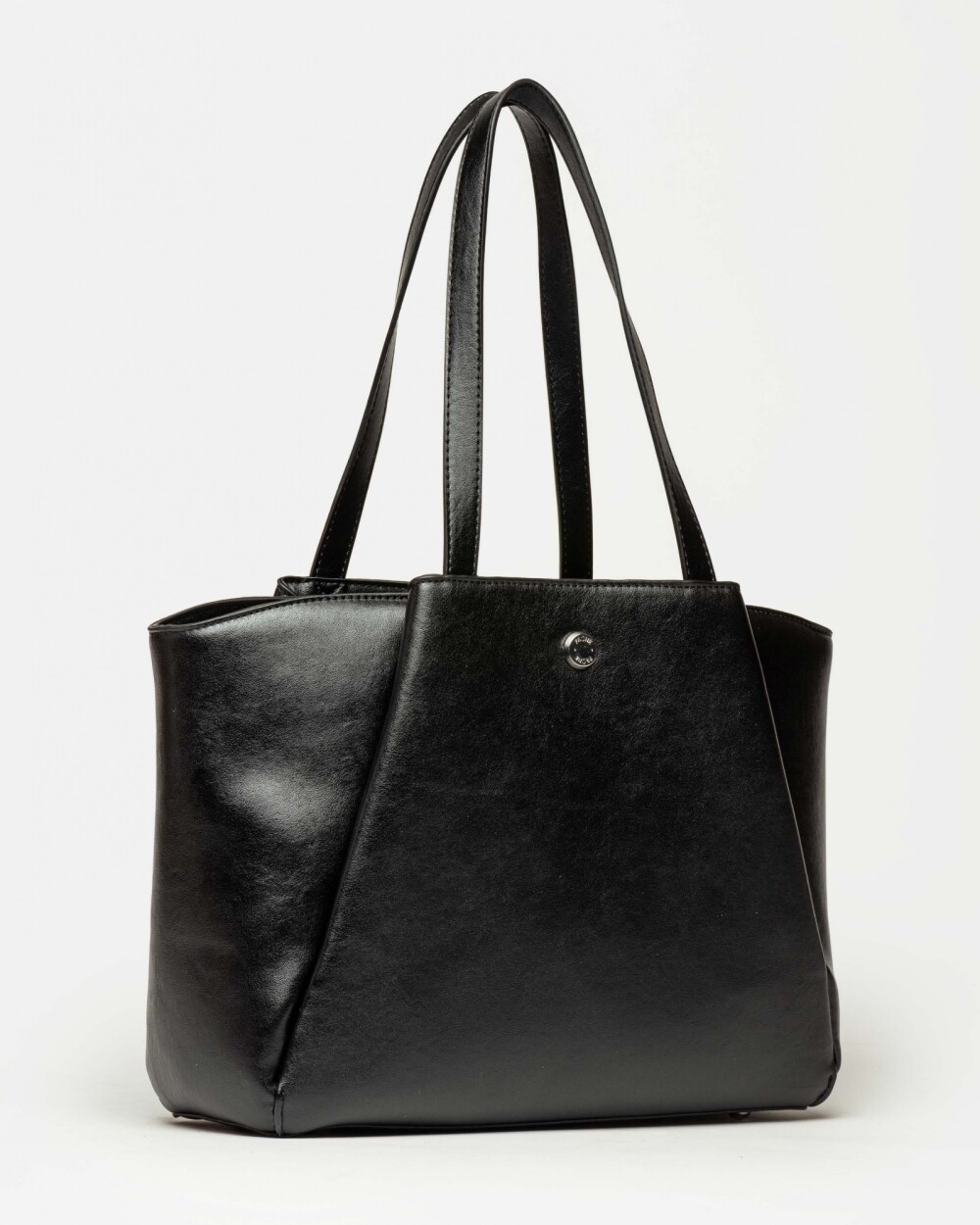 Shopper Raix en efecto cuero liso Negro