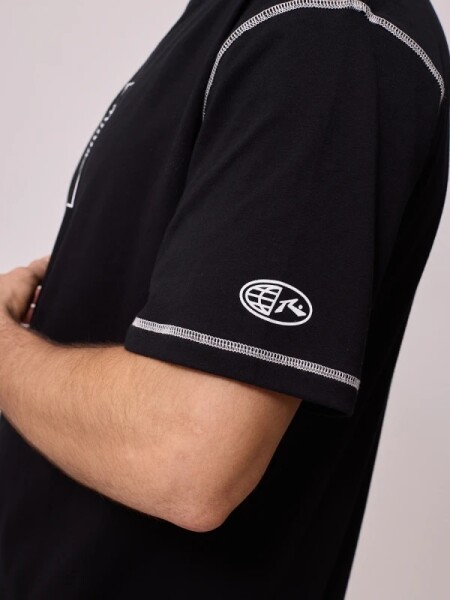 T-SHIRT RUSTY HERITY NEGRO