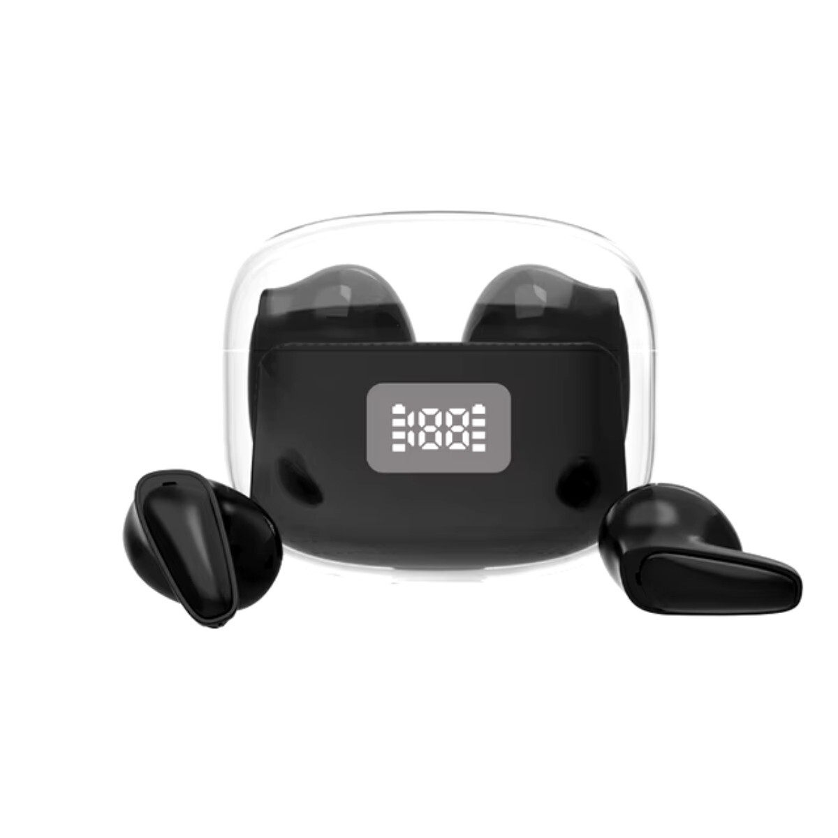 AURICULARES INALAMBRICOS BLUETOOTH IN EAR F10 PANTALLA NEGROS CON ESTUCHE 