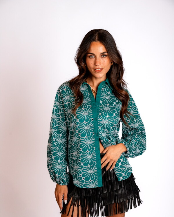 Camisa Francia verde petróleo