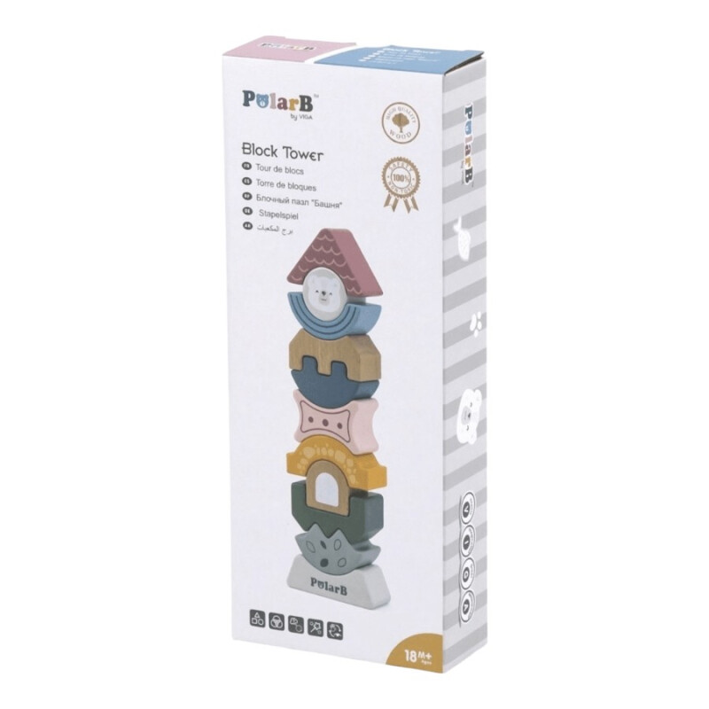 Torre de Bloques de Equilibrio en Madera Polar B Torre de Bloques de Equilibrio en Madera Polar B