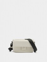 Bolso Bandolera Con Solapa Textura Suave crudo