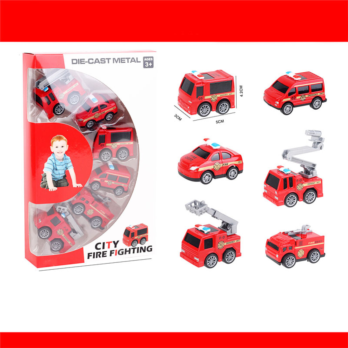 OUTLET Auto Bomberos 6 pcs - Outlet Auto Bomberos 6 Pcs 