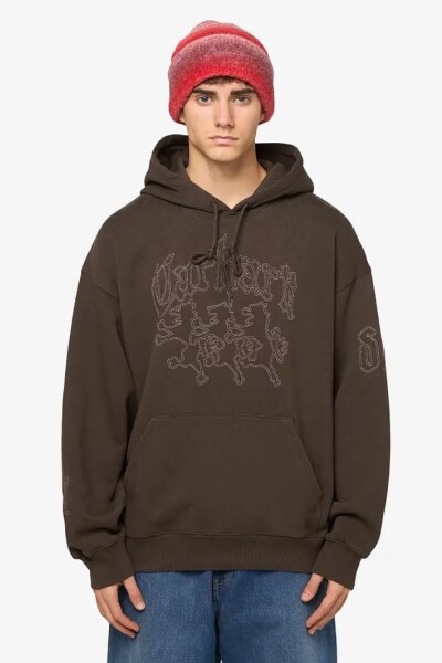 Hooded Hackwork Sweat Marron