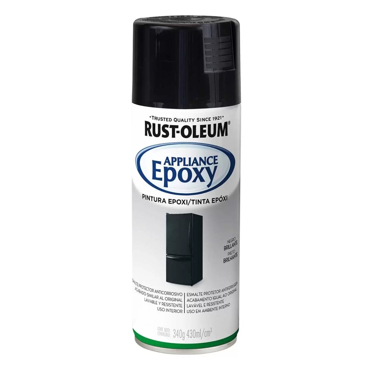Esmalte aerosol epoxi 340Gr - Negro Rust Oleum 