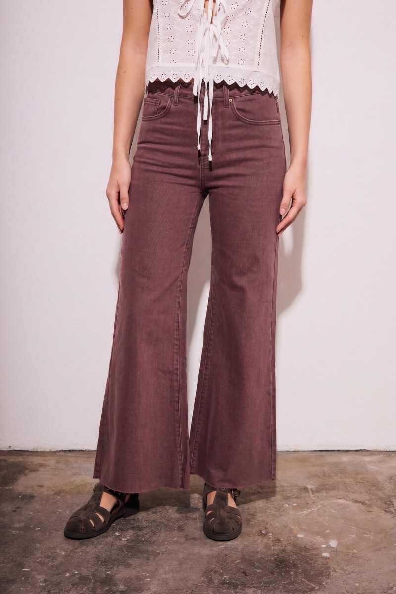 Flare Wide Leg Lavado Burdeos