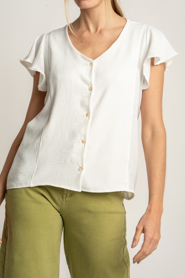 Blusa Escote V Nacar
