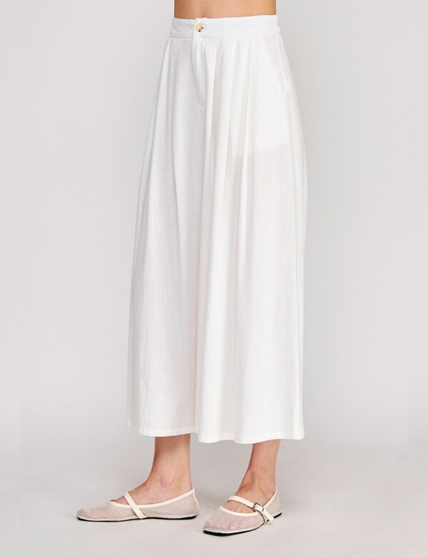 Pantalon Crop Lino CRUDO