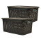 Set x2 Caja simil ratán 7,5 lts CHOCOLATE