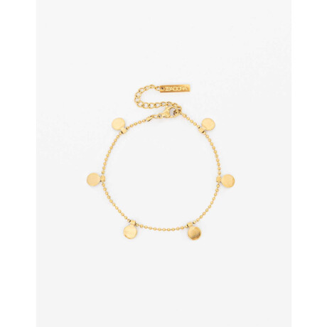 Pulsera De Acero Con Dijes Dorado