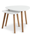 Mesa auxiliar TAPS 55x55 blanco/bambú Mesa auxiliar TAPS 55x55 blanco/bambú