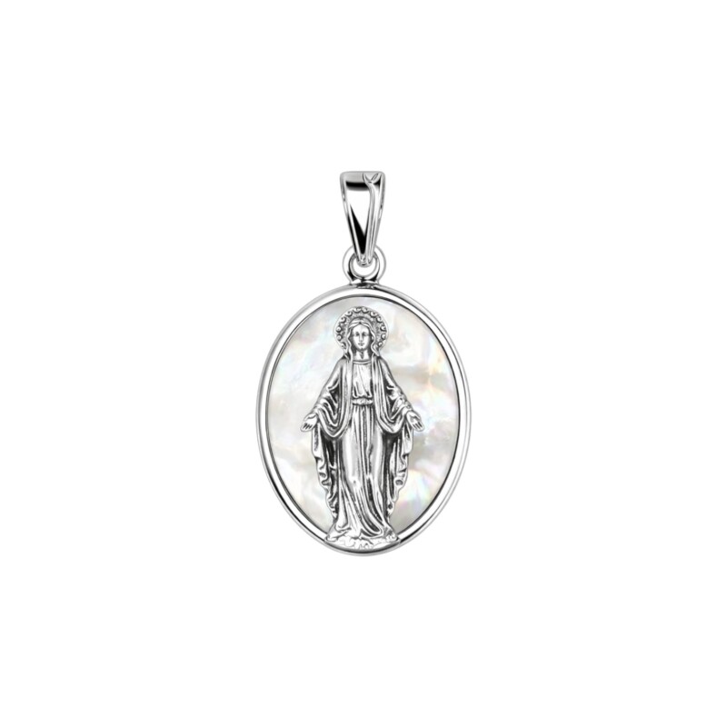 Dije Virgen Milagrosa - Plata 925 - Nacar - CP4655 conpiedra