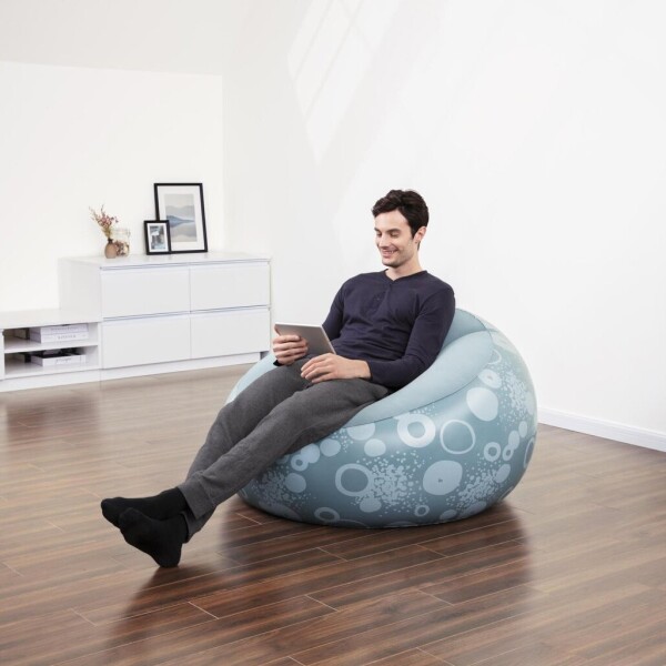 Puff Inflable Sillón Asiento Respaldo Bestway Silla Grande Variante Color Azul